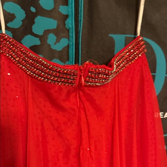 Sherri Hill Red High Low Dress studded shorts for prom - SHORTS Glam - Picture 13 of 16